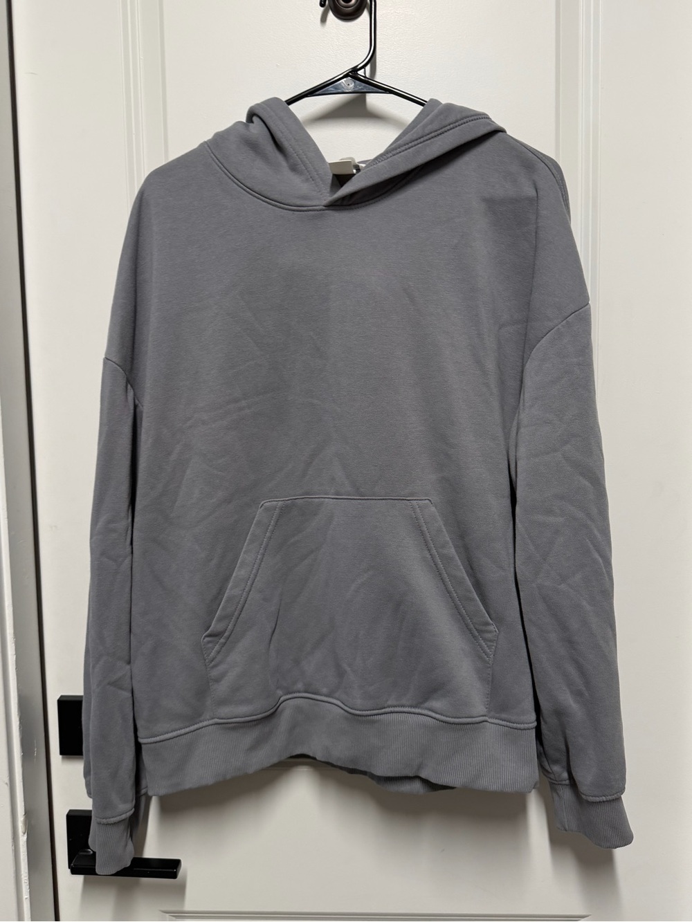 H&M Gray Fleece Lined Oversized Pullover Hoodie Women’s Large - Picture 1 of 4